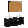 Bathroom Furniture Set 4 Pcs Black Oak Engineered Wood and Glass