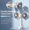 Adjustable Height Dual Head Circulation Fan Can Be Clamped Night Light New Air Cooler