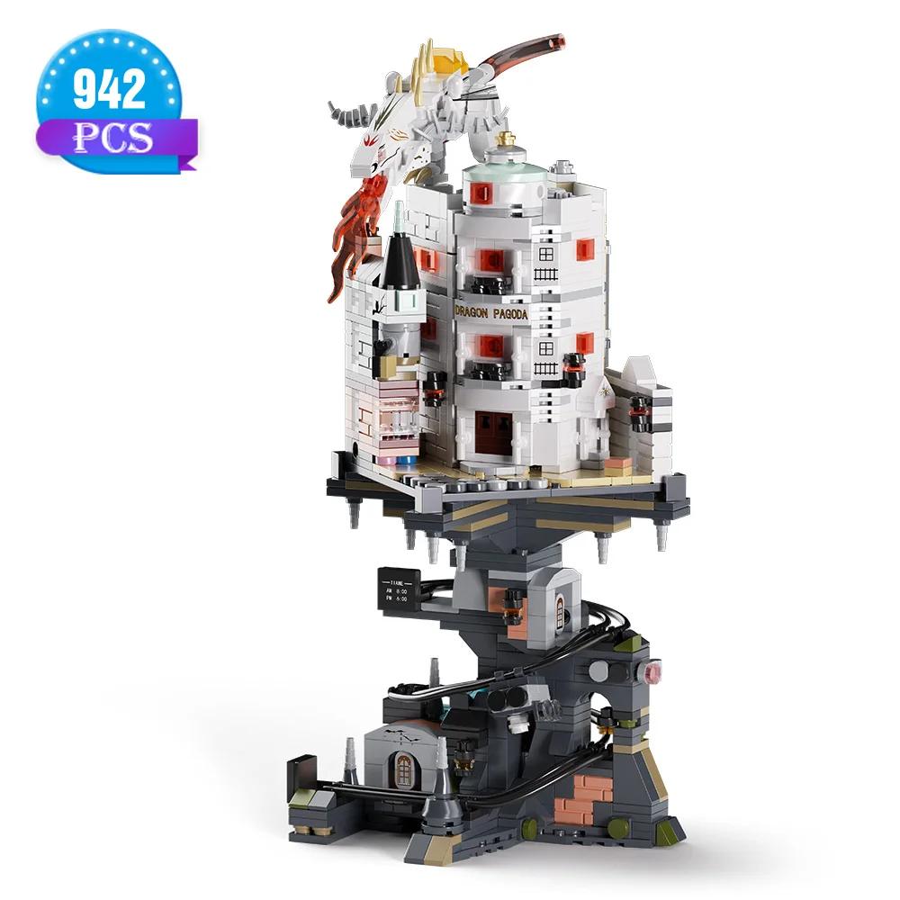 Non-Toxic 1000Pcs Gringottses Wizard Tower Magic World Dragon Moc Building Bricks Set Blocks Toys For Kids Children Adult Birthday Gifts