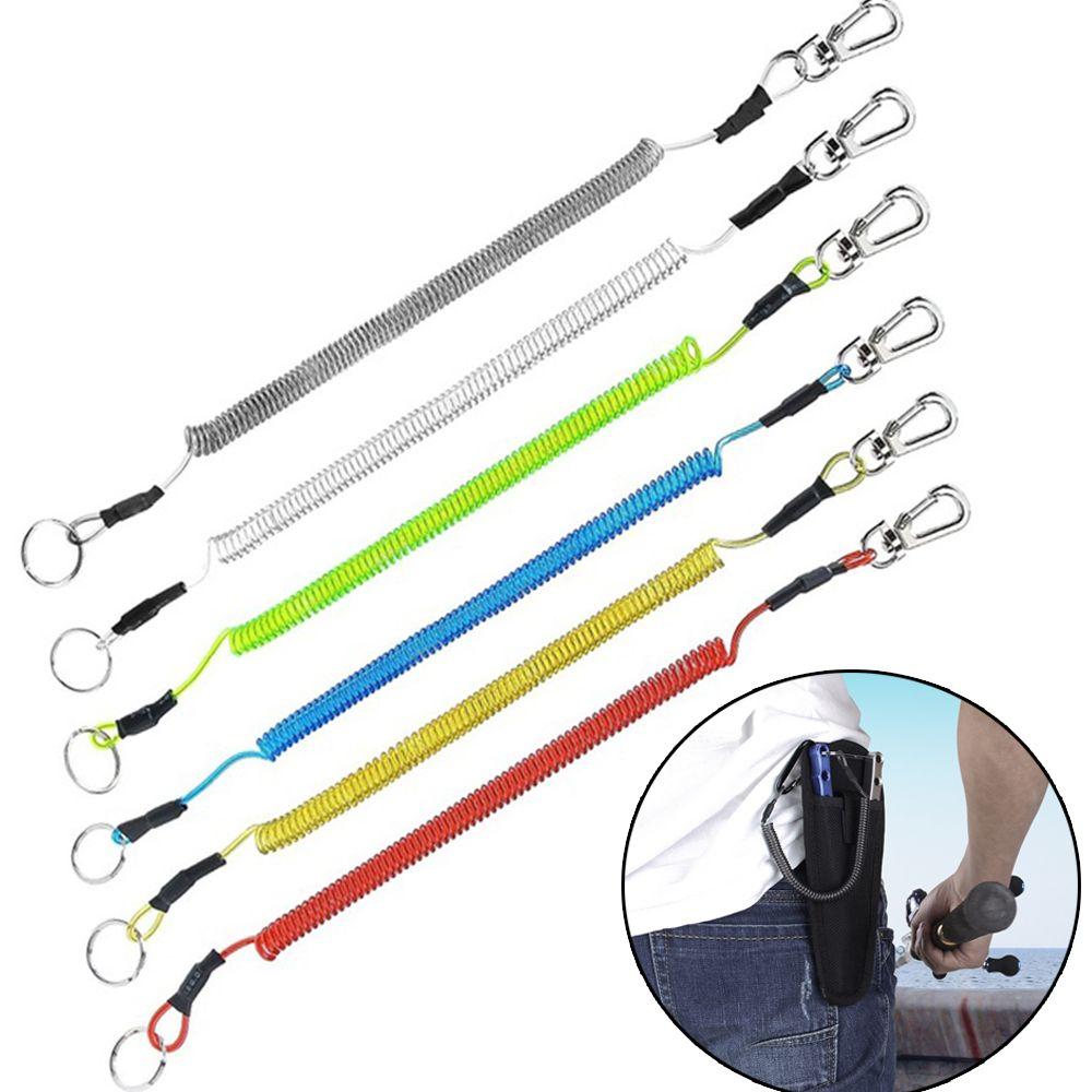 Fishing Accessories Secure Buckle Lock Tackle Spring Rope Keychain Lanyard Fishing String