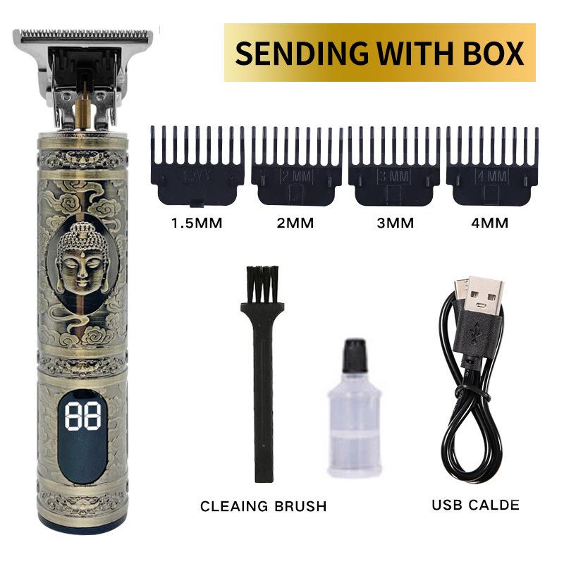 New Hair Clipper Washing Carving T9 Hair Clipper Oil Head Electric Hair Clipper Shaving Electric Hair Clipper Light Head Digital Display Household
