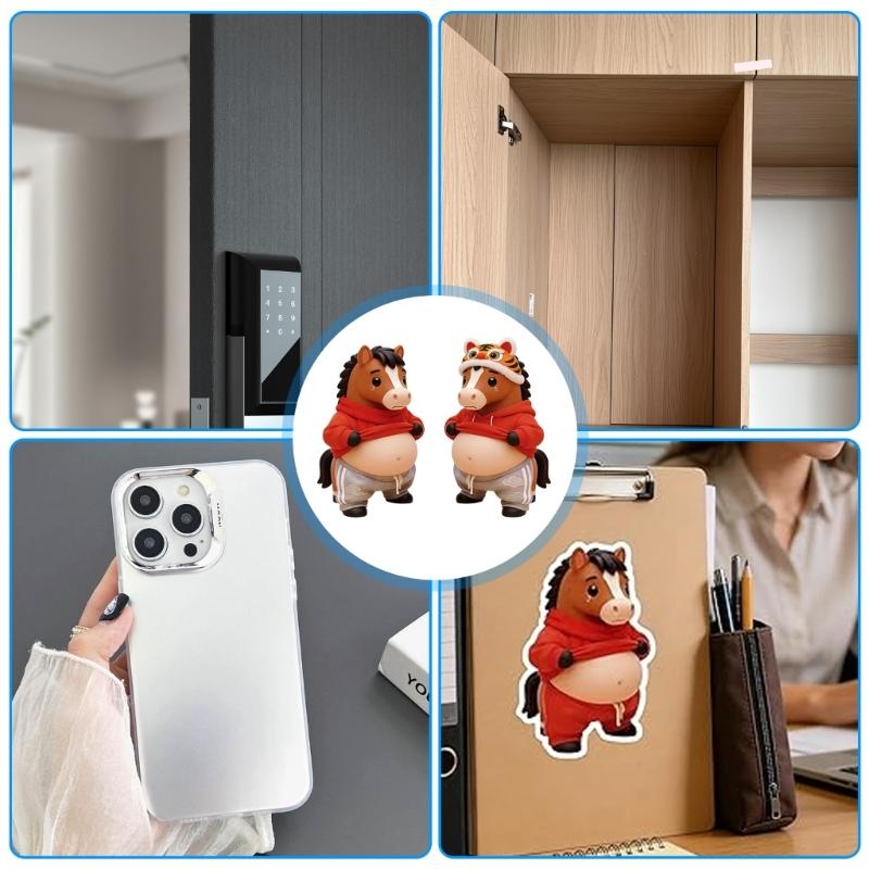 Cute Horse Shape Sticky Stickers Decal For Cars Stress Relieving Toy And Door Stoppers With Relaxation Fun Design 2pcs