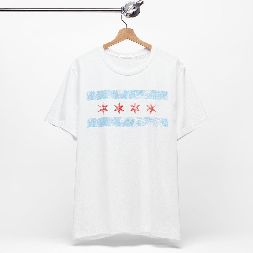 Distressed Chicago Flag T-Shirt and kids tshirt Vintage Grunge Chicago Tee