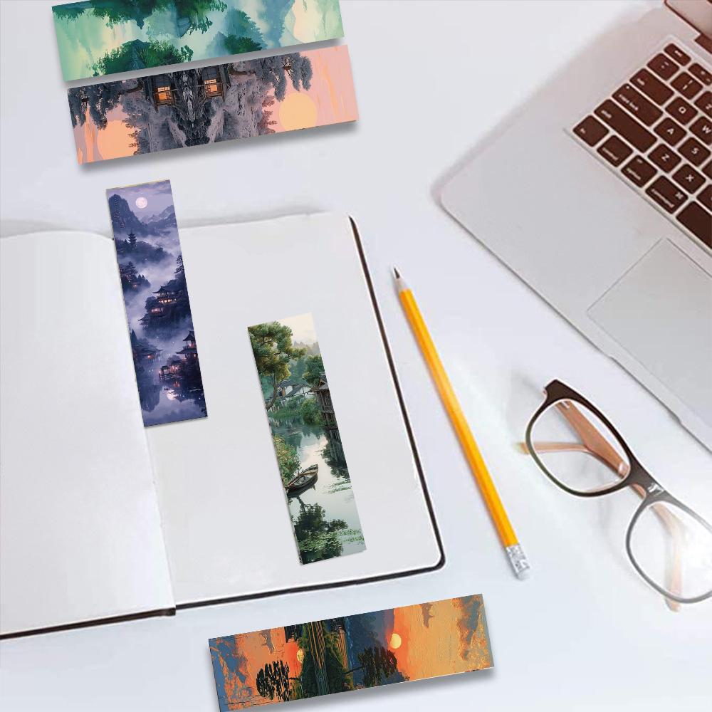 30PCS a Landscape of Lakes and Mountains Bookmarks Creative Gift Stationery Supplies Luggage Student Gifts Room Living Bookmark