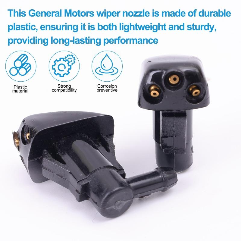 2Pcs Windshield Washer Spray Nozzle – Dual Hole Jets for Car Wiper System, Universal Fit Auto Glass Water Sprayer
