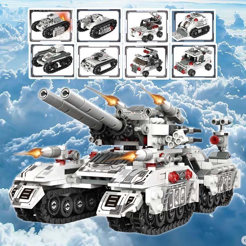 2025 New WW2 Military Vehicle Tank 8in1 Airplane Truck Model Building Blocks DIY Bricks Kids Construction Toys Gifts for Boys