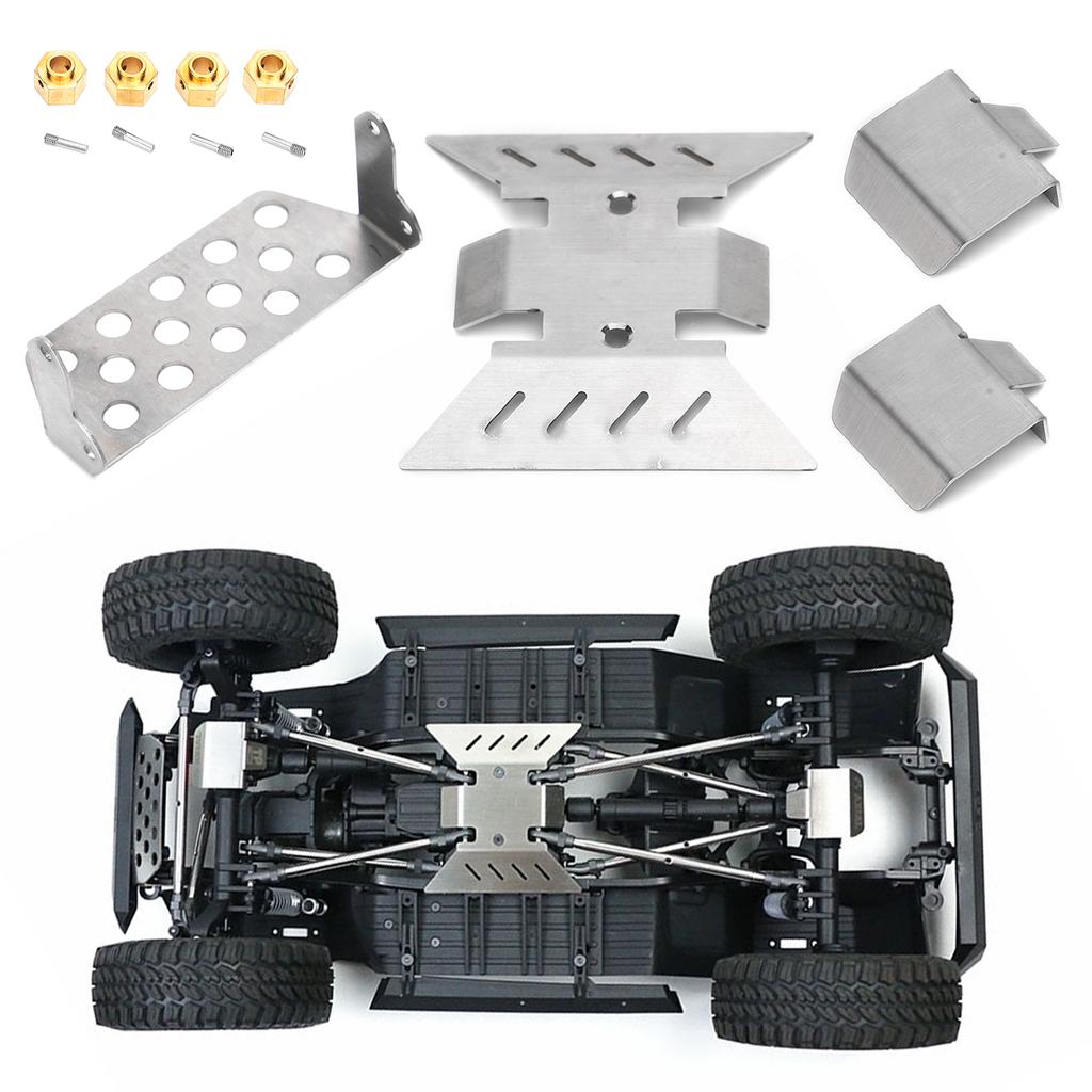Ochranný podvozok z nehrdzavejúcej ocele s 8mm konektorom pre RC auto AXIAL SCX10 III AXI03007