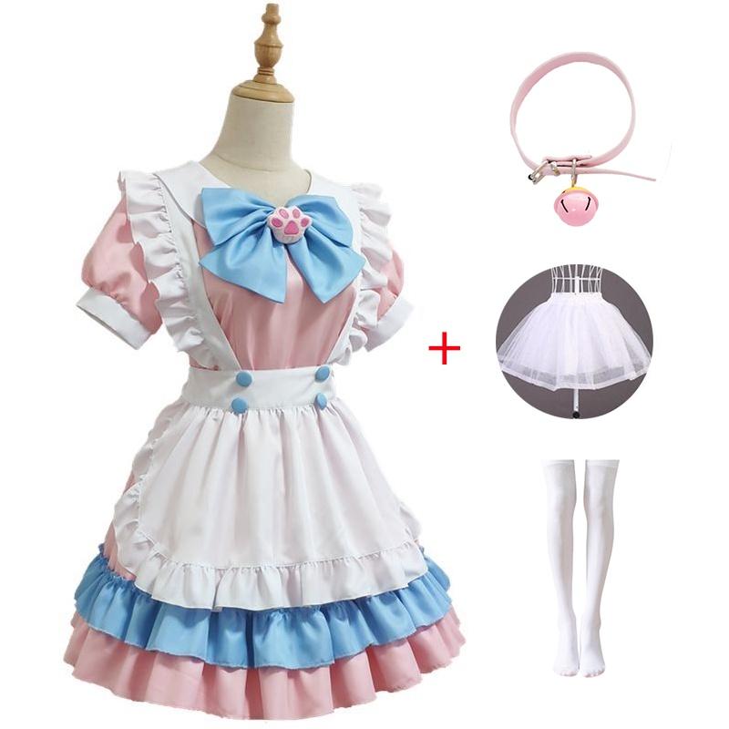 Charmantes und Elegantes Lolita-Kleid Maid-Uniform Outfit Mit Polster und Schürze