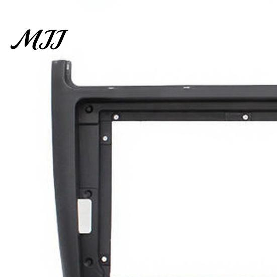Car Navigation Console Bezel 9 Inch Radio Dash Kit for Volkswagen 2014, Stereo Fascia Panel Vehicle Installation with Mounting Brackets Screws, Center