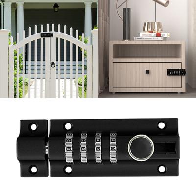 4-Digit Combination Padlock Password Lock Sliding Bolt Door Lock Anti-theft Safety Slide Latches Lock Easy To Install