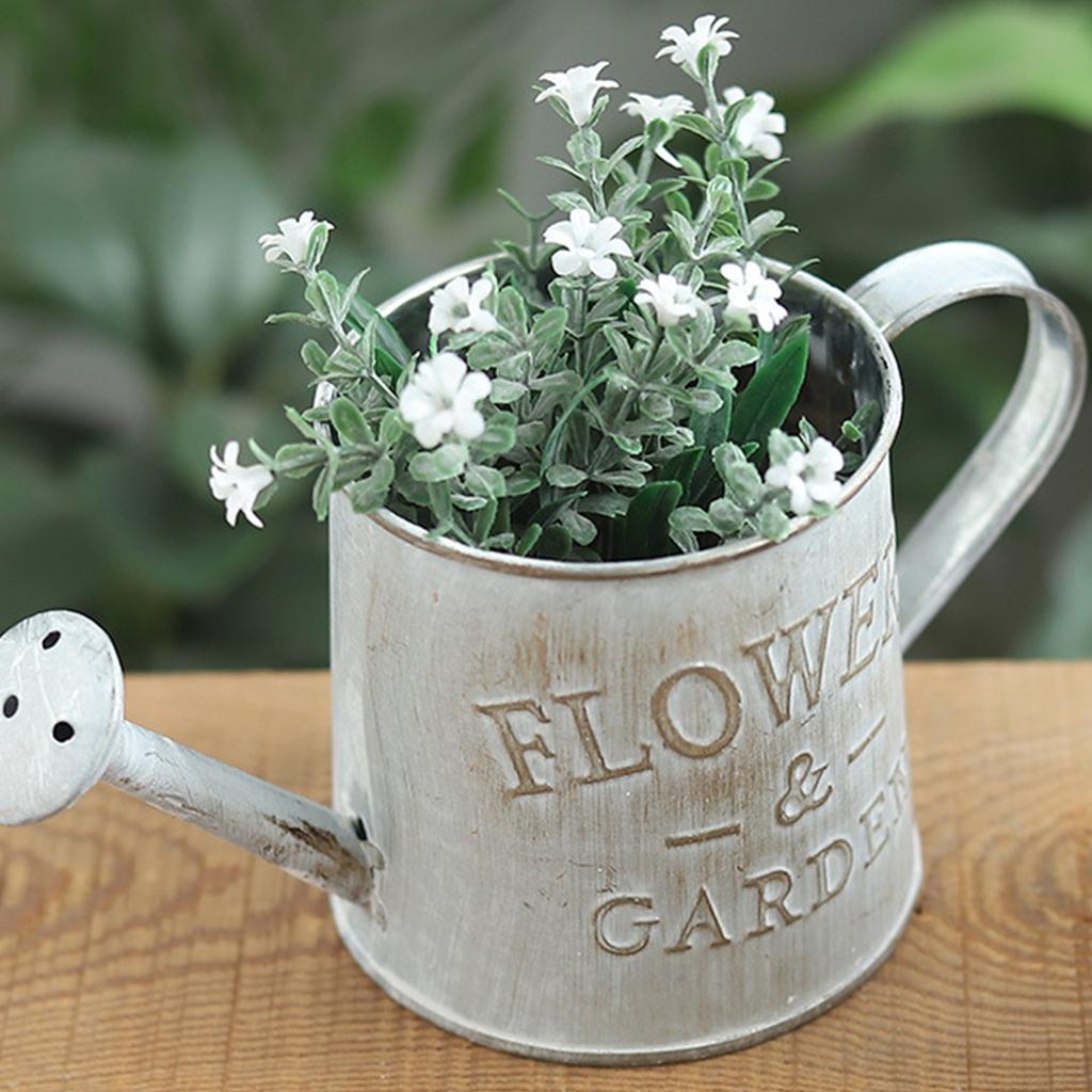 Vintage Metal Flower Vase Farmhouse Decor with Handle Home Decoration 3.3" High