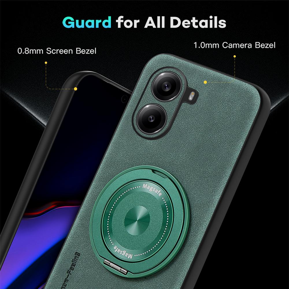 Für POCO X7 X7 Pro Schafsleder Schwenkhalterung Magnetische Weichkante Anti-Sturz Anti-Fingerabdruck Handyhülle