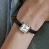 _Square Slim Leather Watch Black. MS-164S