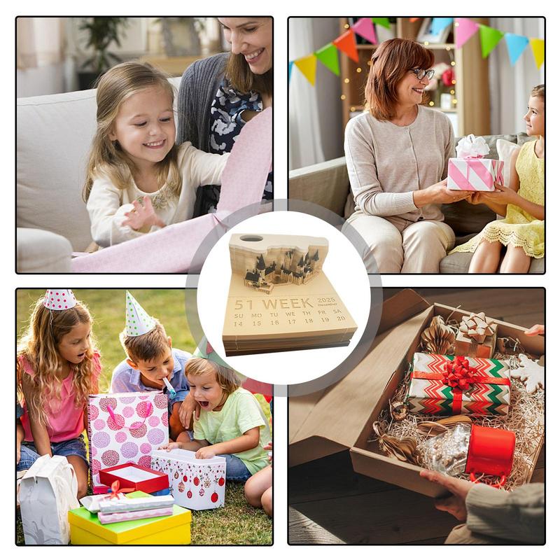 2025 3D Арт Календарь Украшения Бумажная Скульптура Блокнот Бумажная Скульптура Календарь — фото 6