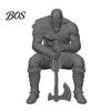 Suit Detail Figure 3D Printed Warrior Statue, Nordic Mythology Figurine with Ornament Weapon, Collectible for Home Office Decoration Texture Statue