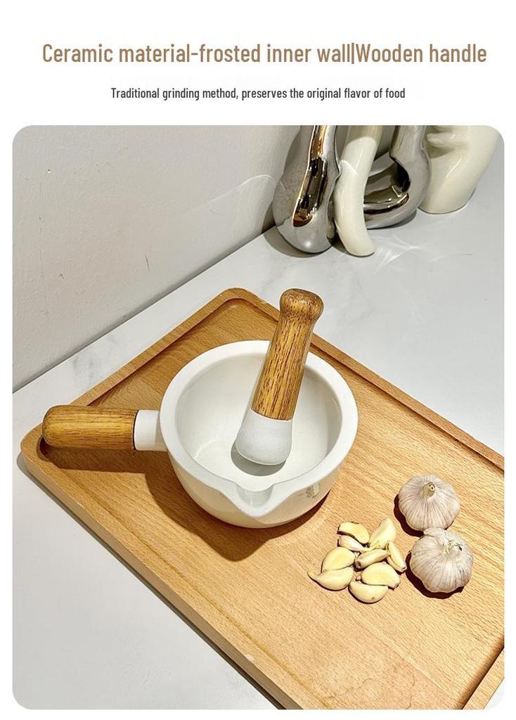 Ceramic Mortar & Pestle: Hunan Cuisine Garlic Grinder for Eggplant, Chili, and Tea.