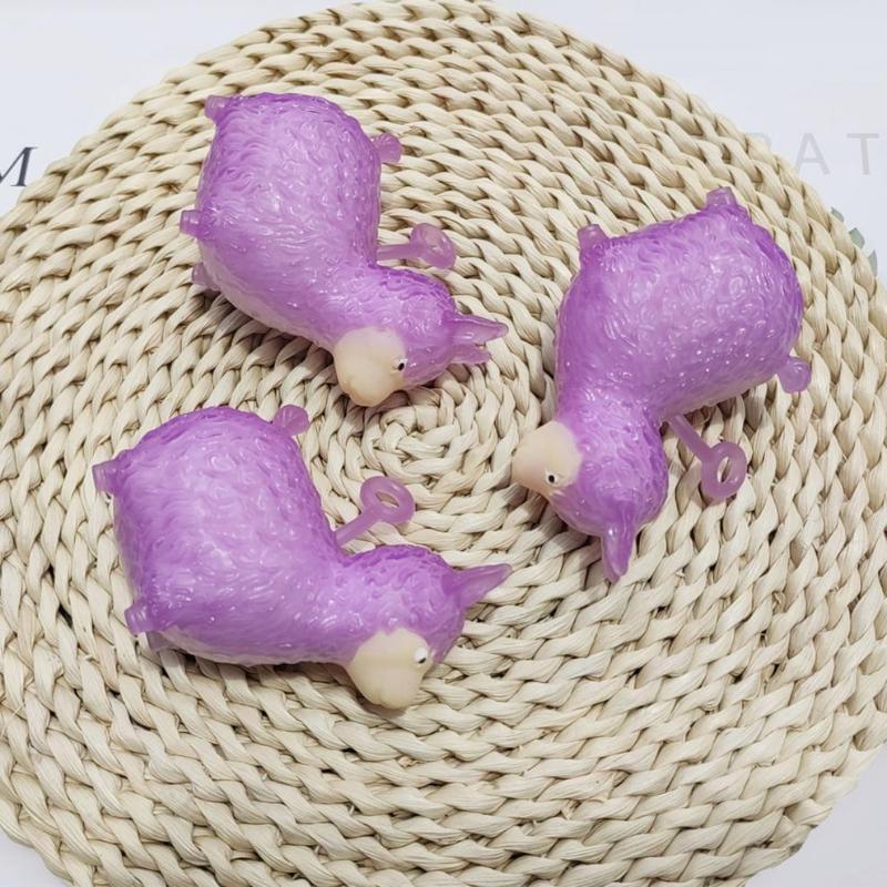 UV Activated Color Changing Alpaca Squeeze Toy Soft Squeezable Stress Relief Toy for Travel Entertainment Gift