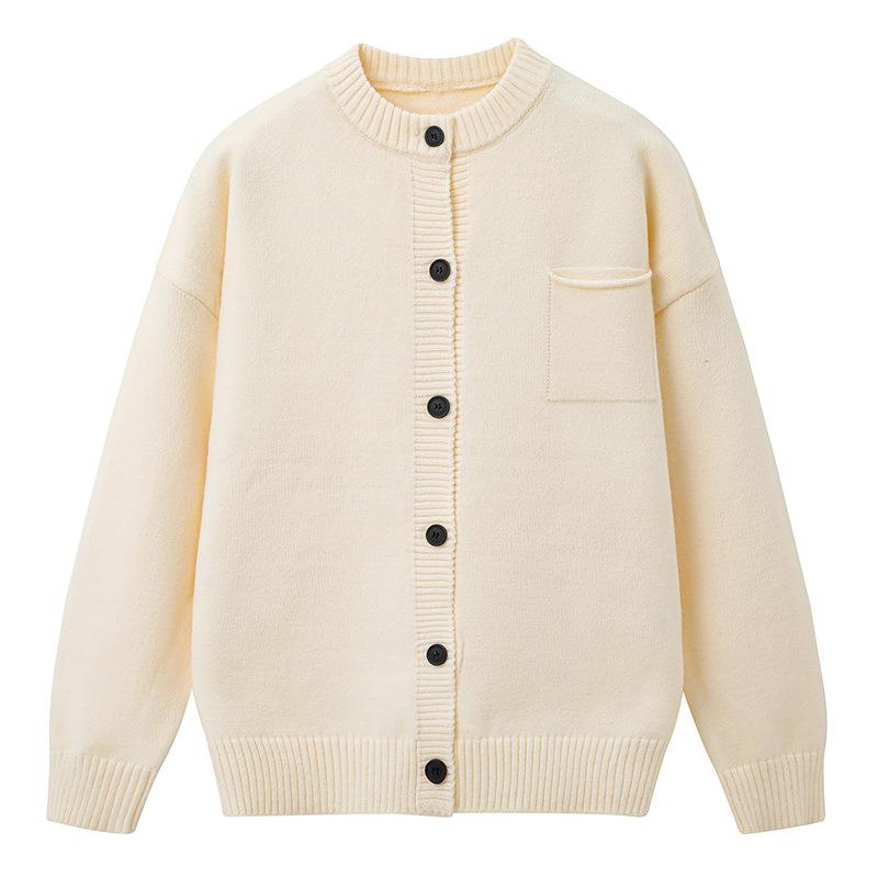 Cardigan Sweater Men's Loose Solid Color Knitted Sweater Versatile Single Breasted Knitted Jacket