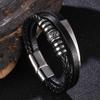 Neue Trendy Leder Armbänder Männer Edelstahl Multilayer Geflochtenen Seil Armbänder Für Männlich Weiblich Armbänder Schmuck BB1086