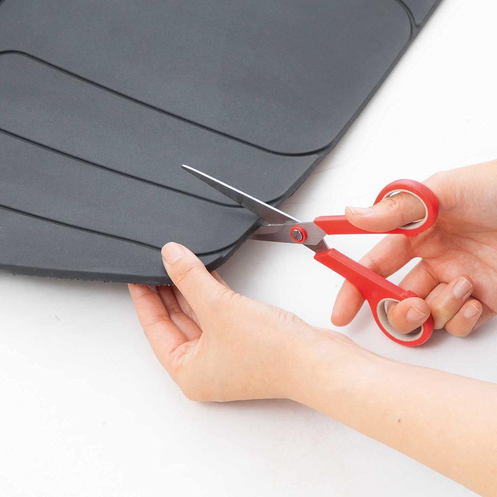 BONFORM FlexGuard Auto für vorne Einzelmatte mit Zuschnittmatte, Klein-/Standardwagen, Sitze, Linien, 48x65cm, Schwarz, 6455-01BK