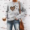 Leopard Print Heart Valentine's Day Long Sleeve Hoodie for Women - Spring & Autumn Style