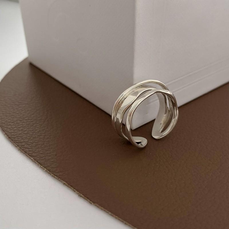 Pure Unique S925 Silver Geometric Design Ring Chic Accessory For Women Stylish