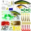 Fishing Lure Set 56pcs Hard Soft Baits Lead Jig Hooks Spinnerbaits Minnow Earthworm Freshwater Saltwater
