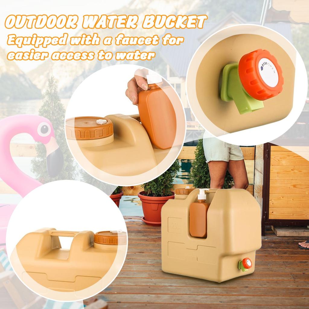 Contenedor de Agua para Camping con Dispensador de Loción - Portador de Agua Portátil de 5 Galones para Camping Senderismo | Suministros para Picnic