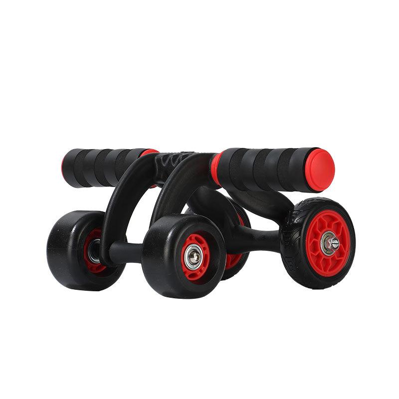 Automatic Rebound Ab Wheel Roller Quad Round Abdominal Trainer for Men Women Home Gym Fitness Equipment