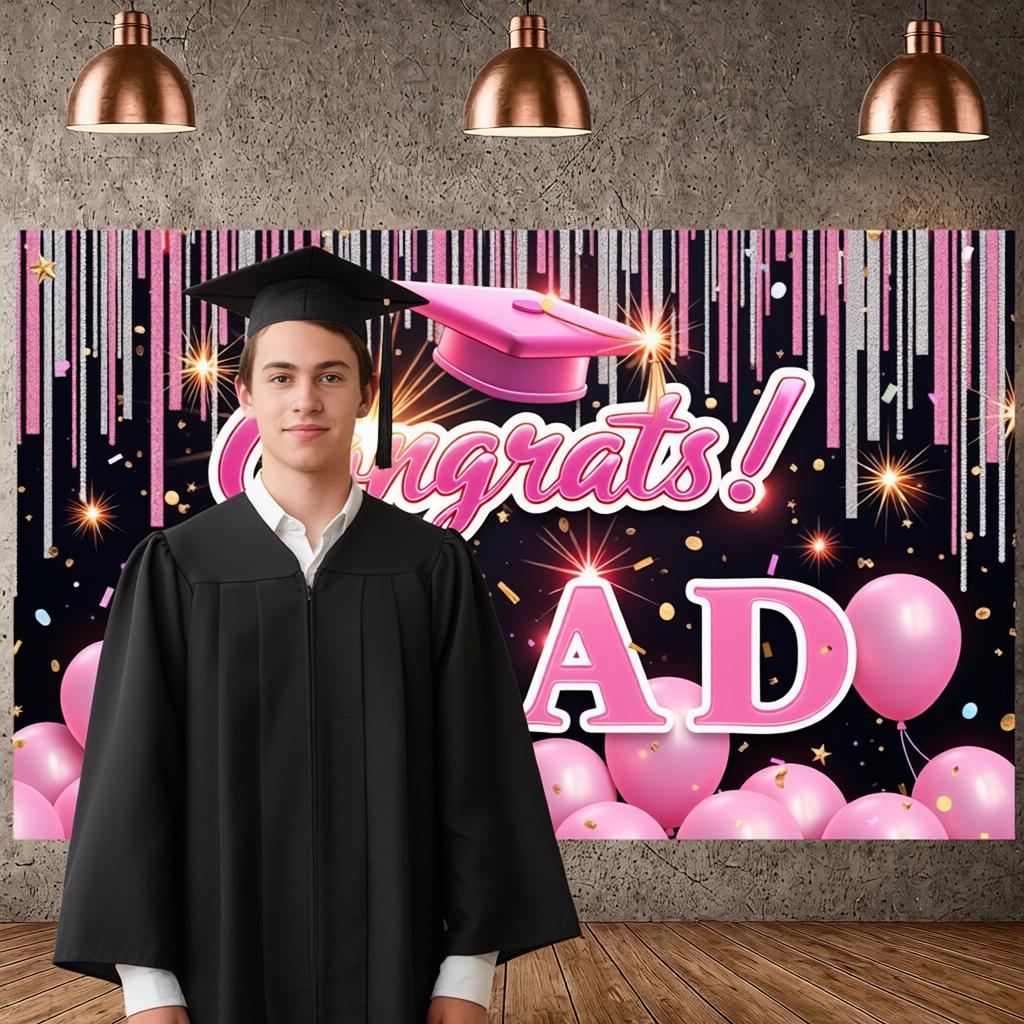 Master's Celebration Background Dark Background Graduation Event Backdrop Graduation Ceremony Banner Academic