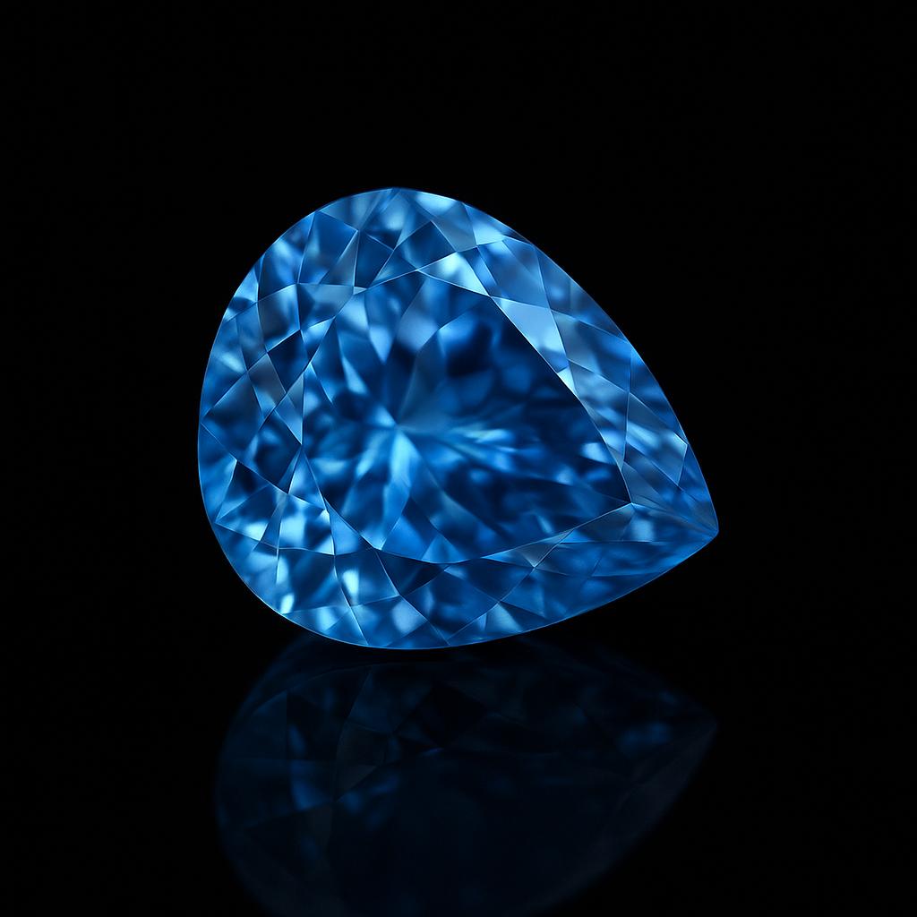 High Quality Natural Blue Aquamarine Pear Cut 12.89 Ct Certified Loose Gemstone