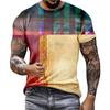 Colorful Graffiti Pattern T Shirt For Men Color Blocking 3D Print Tees Summer Casual Short Sleeve Round Neck Tops Loose T-Shirts