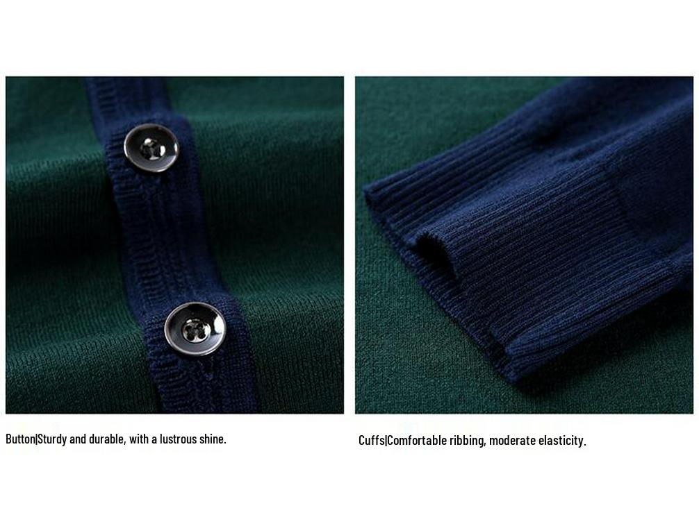 Goldbergh Men's Autumn Red Color Block Cardigan Sweater