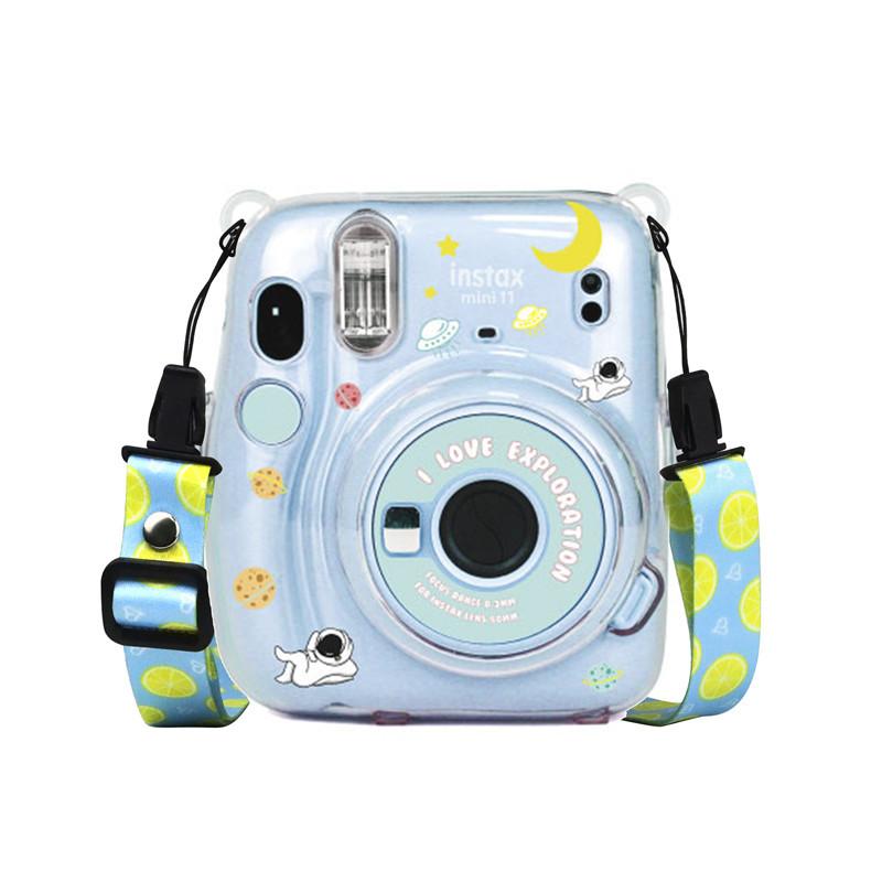 For Fujifilm Instax Mini 11 Camera Accessory PVC Material Instant Camera Shoulder Bag Protector Cover Case Pouch With Lanyard