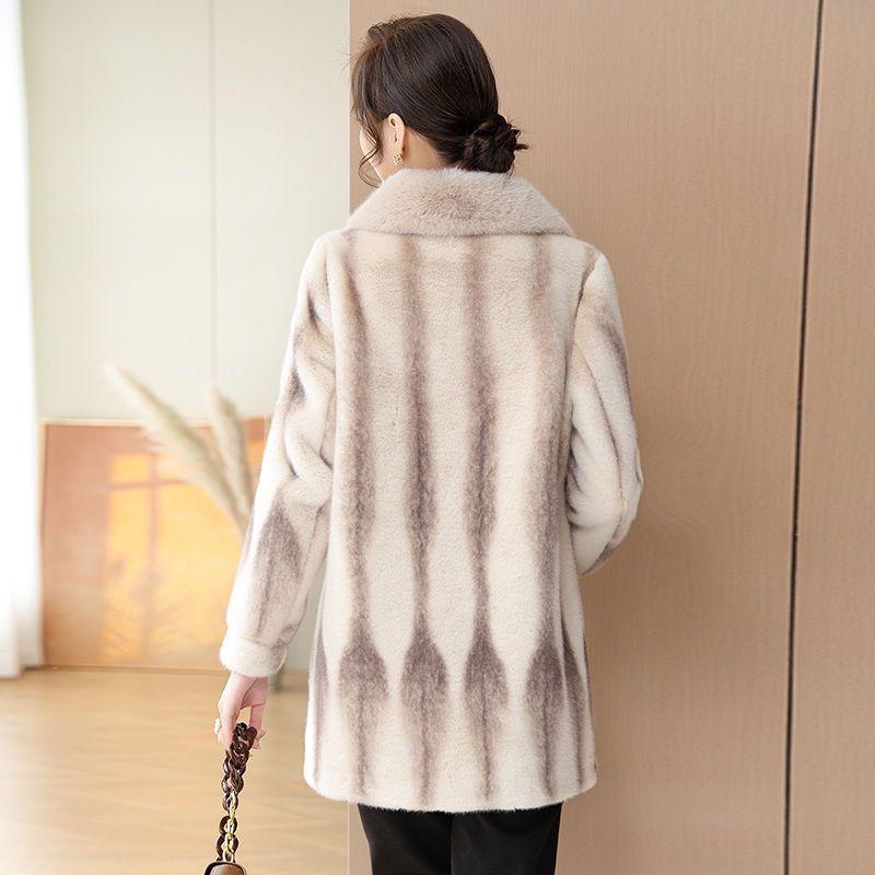 Women's Winter Coat Elegant Plus Size Thickened Loose Fit Premium Mother's Coat