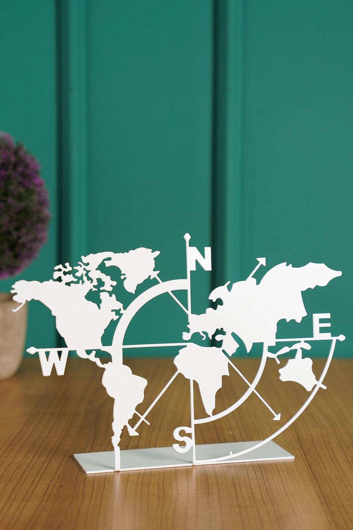 

Настольная фигурка Muyika из металла белого цвета, карта мира, 18x26 см, Bbl-m 18x26