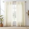 2Panels Linen Curtains 216/240CM Length for Living Room Bedroom Rod Pocket Light Filtering Semi Window Curtain Farmhouse Drapes