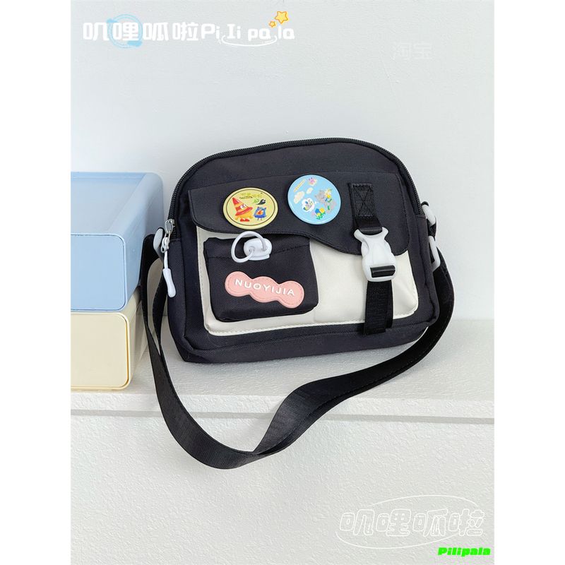 

Japan fashion Dopamine Mini Messenger Bag Cute Sweet Girl All-Match Mobile Phone Bag Children s out Shoulder Bag Black