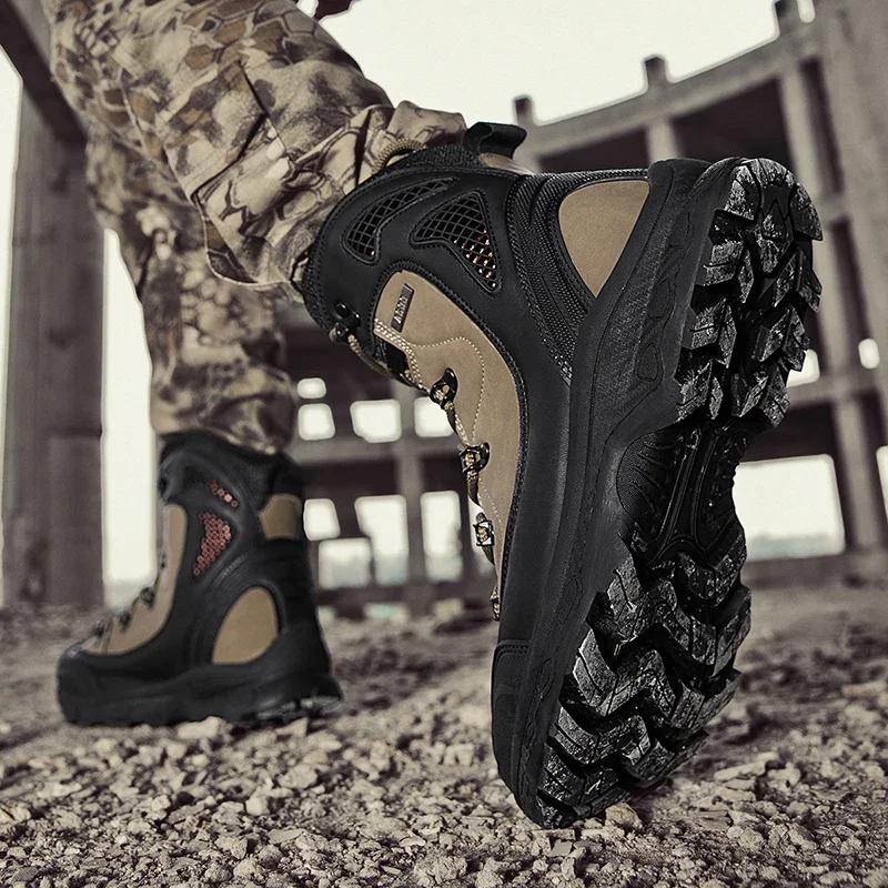 Fashion Fashion Lace Up Outdoor Male Booties Men Casual Boots Platform Desert Boots Men's Lace-Up Ankle Boots Winter Plush Snow Boots