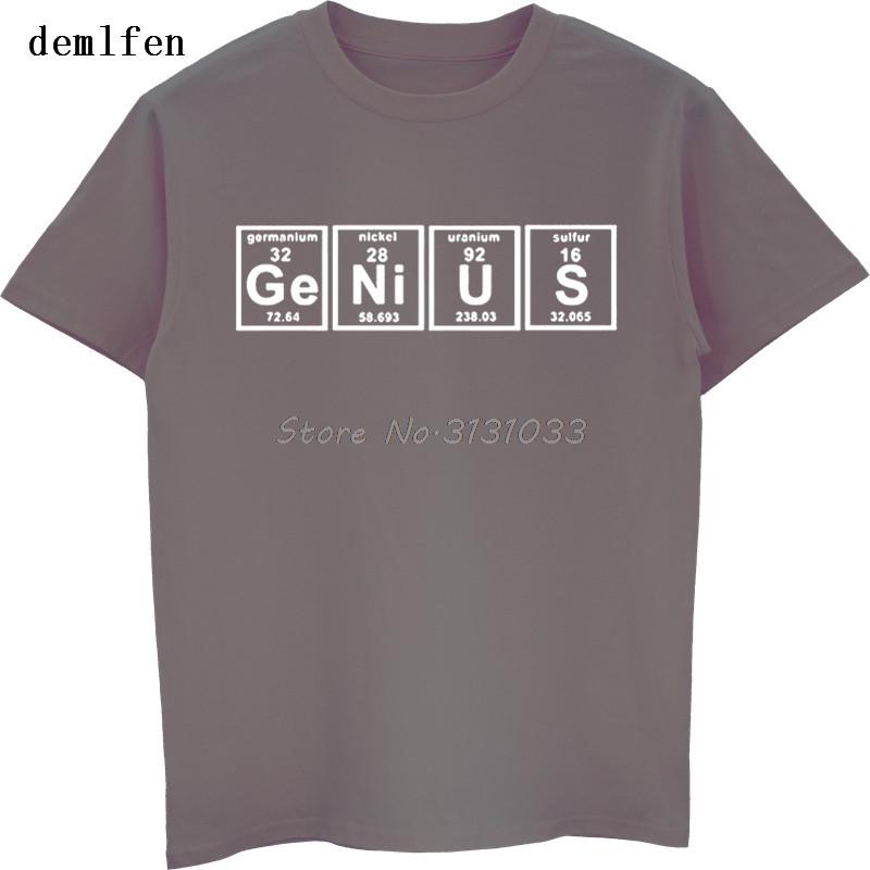 Funny Genius Periodic Table Science Chemistry T-shirt Summer Adult Printed Mens Cotton T Shirt Casual Unisex Tees Tops