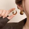 Gold Plated U-Shaped Retro Resin Ear Cuffs - Melaude Versatile Earrings for Women - Autumn/Winter Fashion Accessory