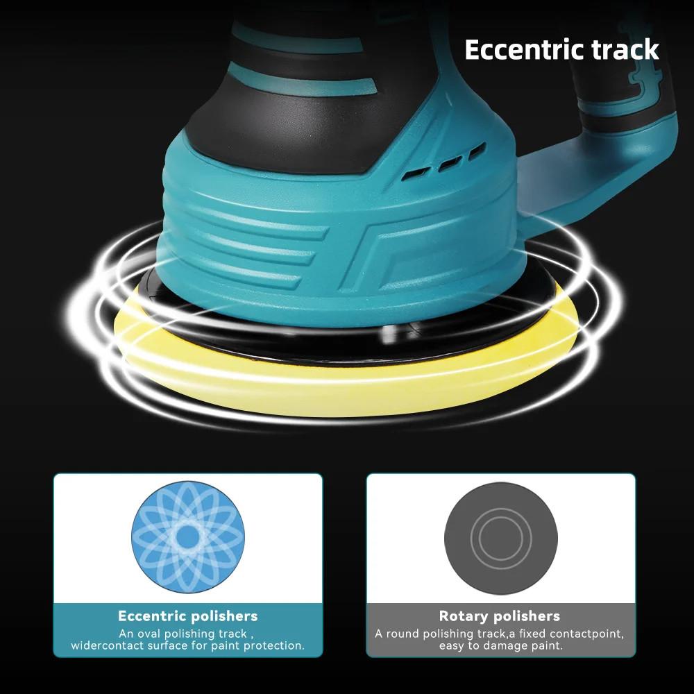 6 Inch Portable Electric Car Polisher 8 Gears Auto Polishing Wax Tool Handheld Sanding Rust Removal Machine