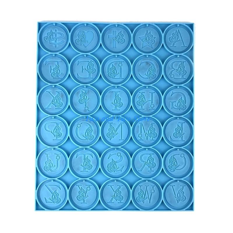 HX6F Butterfly-Letter Silicone Resin Mold,Epoxy Casting Mold for DIY Crafts Pendant Jewelry Making Keychain Silicone Mold синий
