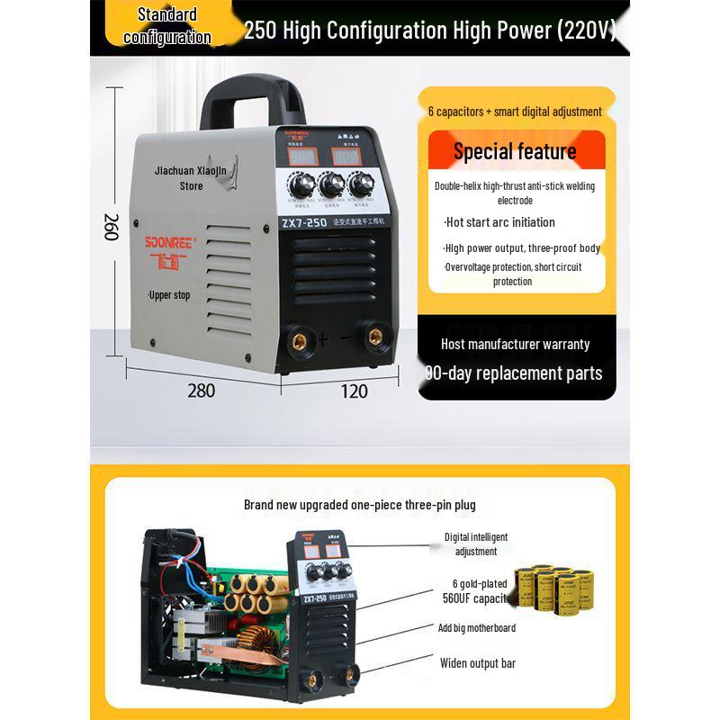 220V/380V Dual Voltage Portable Welder - Pure Copper, Industrial Grade, Household/Small Use, 315 Model