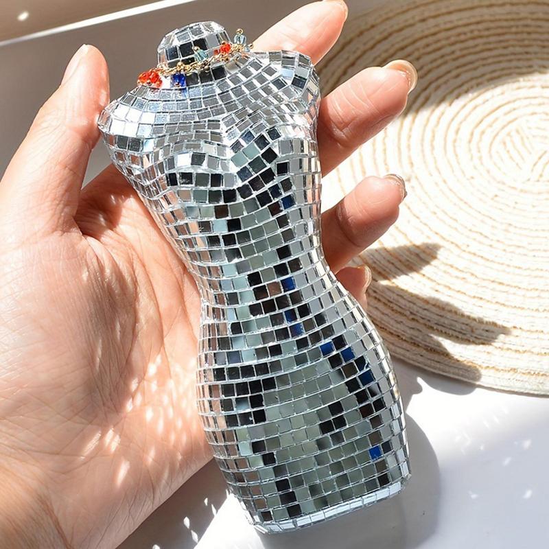 Disco Female Body Sculpture Women Body Model Mirrored Disco Decoration Reflective Decoration Desktop Ornament For Bedroom