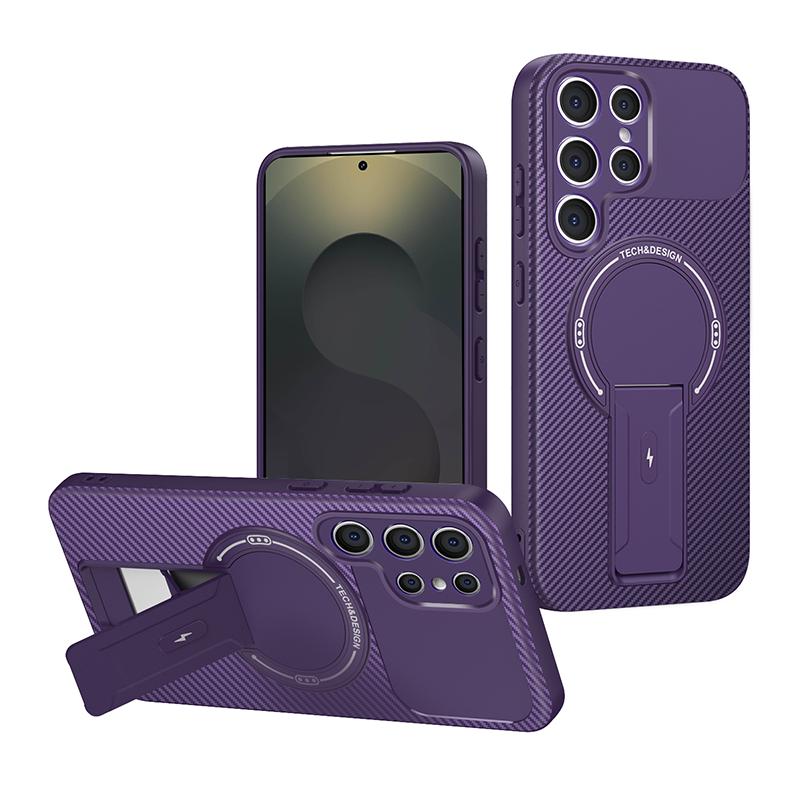 For Samsung S22 Ultra Carbon Fiber Magnetic Soft Case For Samsung Galaxy S22 Ultra Kickstand Heavy Duty Drop Protection Cover