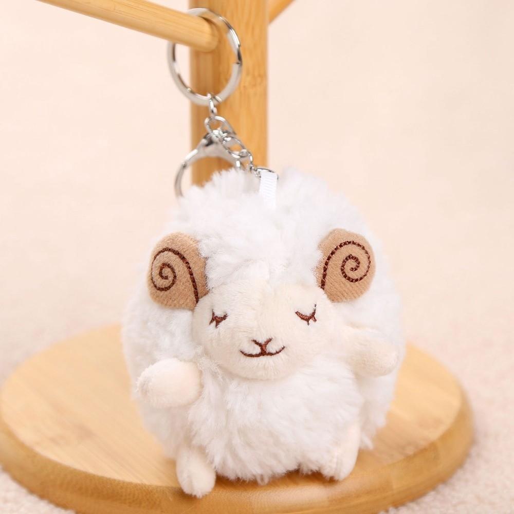 Cartoon Anime Style Lamb Keychain Plush Mini Size Sheep Backpack Charm  For Car Decoration
