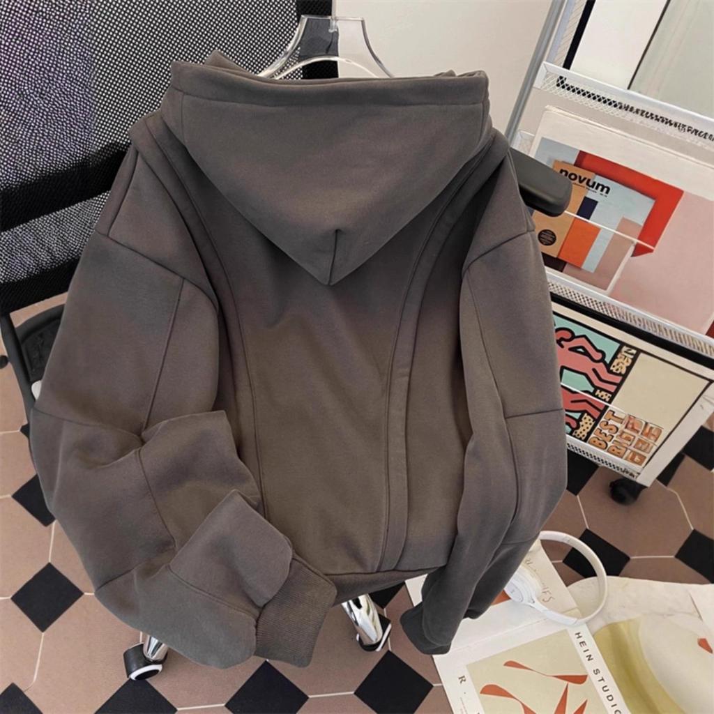 8XL Herren Schwergewicht Trendiger Amerikanischer Schnitt Dekonstruierter Cardigan Hoodie für Herbst/Winter