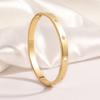 Radiant Starburst Zircon Stainless Steel Fashion Beaded Bracelets Chic Gold Plated Bangle