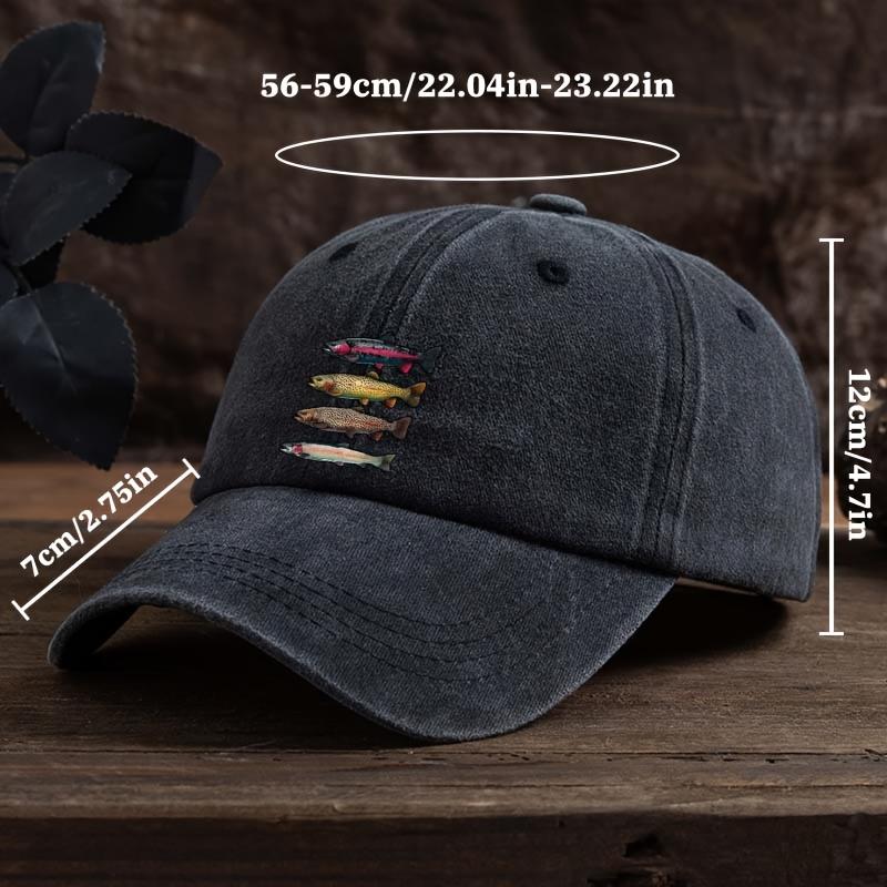 1pc Leisure Printed Baseball Cap for Women,Colorful Fish Design,Stylish Versatile Snapback Hat for Outdoor Activities Dailywear